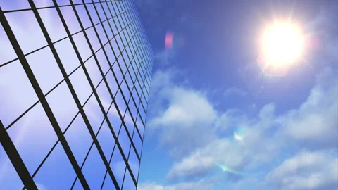 Skyscraper on the background of clouds loop Stock Footage 88855461