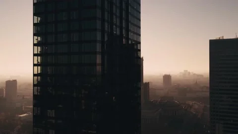 Skyscraper in the big city top view during the sunrise. Stock Footage 164150818