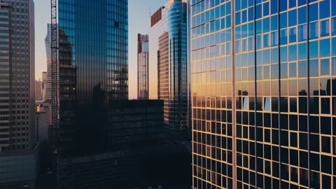 Skyscraper in the big city top view during the sunrise. Stock Footage 164150955