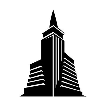 Skyscraper black icon on white background Stock Illustration
