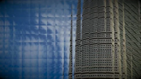 Skyscraper in block background Stock Footage 40615486