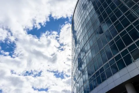 Skyscraper on blue sky Stock Photos