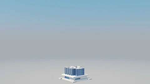 Skyscraper Building and Growing Up. 3d Animation of Building Activity of 库存影片 85343702