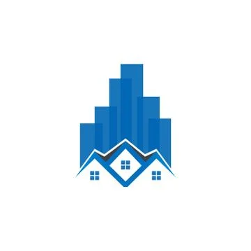Skyscraper building and house logo template Stock Illustration