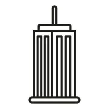 Skyscraper building architecture line art icon Ilustración de archivo