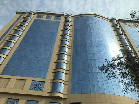 The skyscraper building in the city Stock Photos