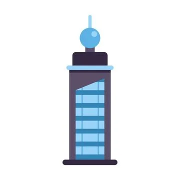 Skyscraper building flat icon representing modern city architecture Ilustración de archivo
