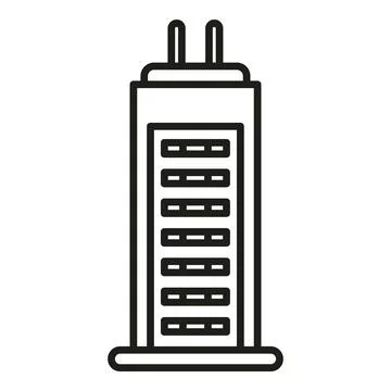 Skyscraper building forming a power plug outline Ilustración de archivo