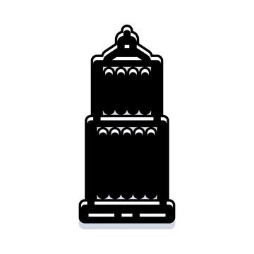 Skyscraper building icon in art deco style Stock Illustration