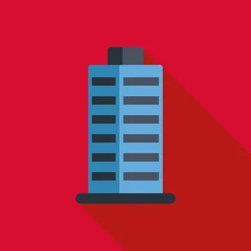 Skyscraper building icon with modern flat design Ilustración de archivo