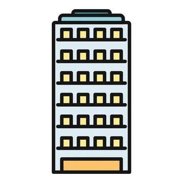 Skyscraper building icon representing business and urban development Stock Illustration