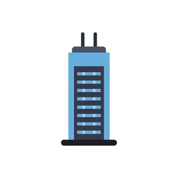 Skyscraper building icon representing finance business Ilustración de archivo