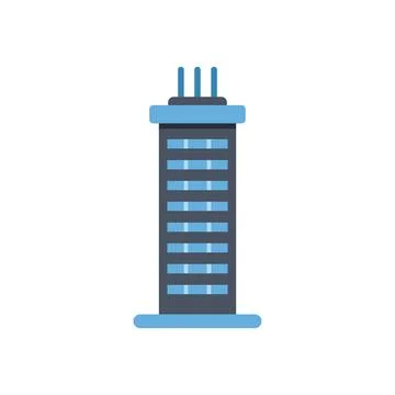Skyscraper building icon representing urban architecture Ilustración de archivo