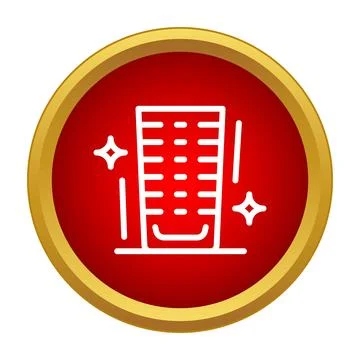 Skyscraper building icon with shiny elements イラスト素材
