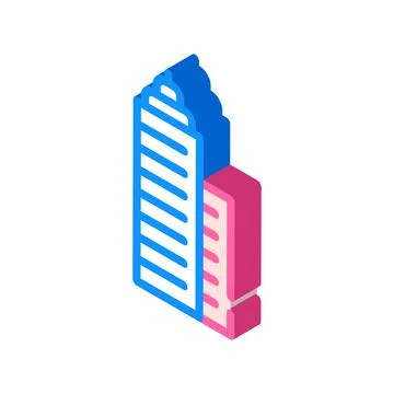 Skyscraper building isometric icon vector color illustration Ilustración de archivo