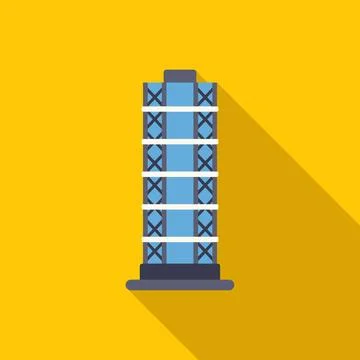 Skyscraper building modern architecture flat design illustration Ilustración de archivo