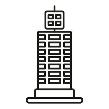 Skyscraper building modern office tower line art Ilustração Stock