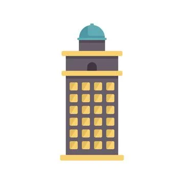 Skyscraper building with observatory deck on top Ilustración de archivo