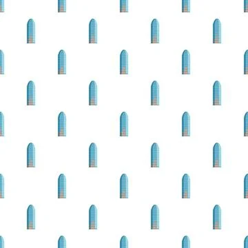 Skyscraper building pattern with curved blue facade イラスト素材