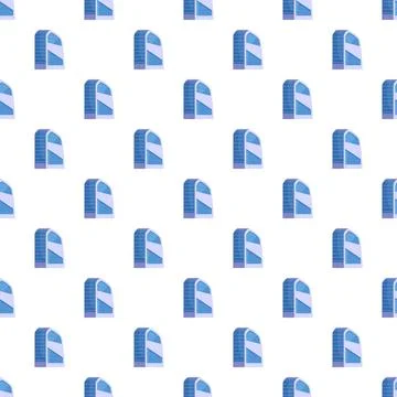 Skyscraper building repeating pattern on white background イラスト素材