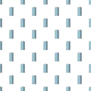 Skyscraper building repeating pattern on white background Illustrazione stock