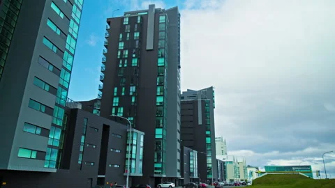 Skyscraper building in Reykjavík. Stock Footage 293576254