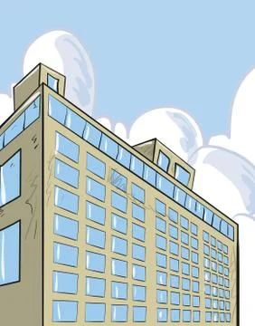 Skyscraper building with sky behind. Stock Illustration