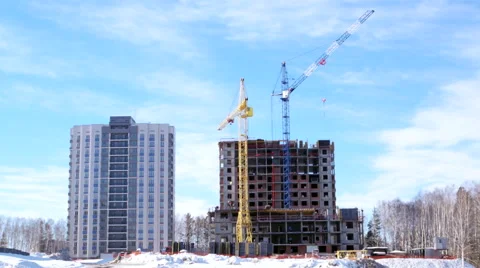 Skyscraper building time-lapse 4K comparison with completed Stock Footage 61134029