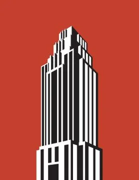 Skyscraper building vector illustration. Stock Illustration