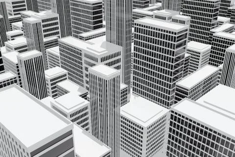 Skyscraper buildings in the city Stock Illustration