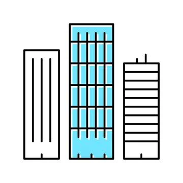 Skyscraper buildings color icon vector illustration Ilustración de archivo