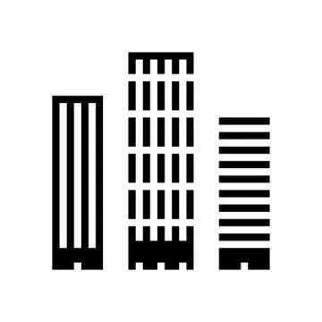 Skyscraper buildings glyph icon vector illustration Ilustración de archivo