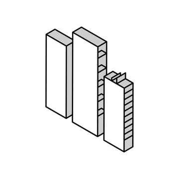 Skyscraper buildings isometric icon vector illustration Ilustración de archivo