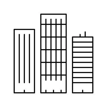 Skyscraper buildings line icon vector illustration Ilustración de archivo