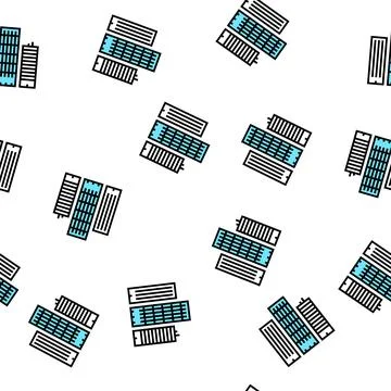 Skyscraper buildings vector seamless pattern Ilustración de archivo