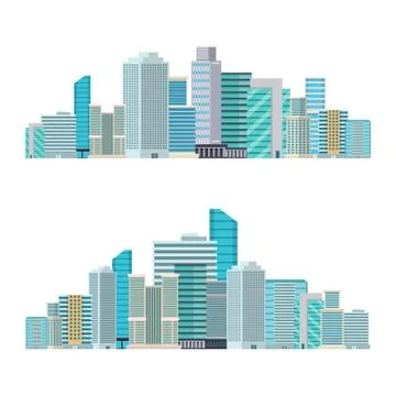 Skyscraper city buildings vector design illustration isolated on white backgroun Illustrazione stock