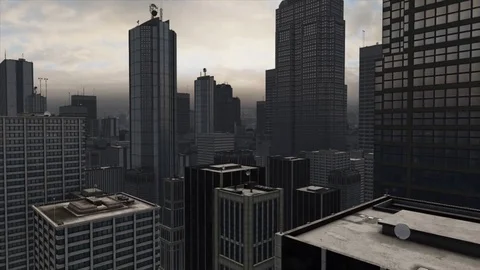 Skyscraper City Scape Stock Footage 80733488