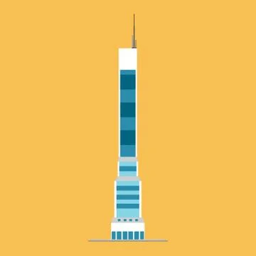 Skyscraper city vector icon building architecture. Business cityscape urban d Ilustración de archivo