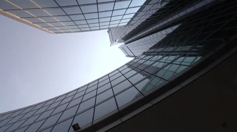 Skyscraper close up, reflection on the windows Stock Footage 40668490
