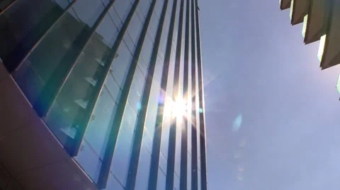 Skyscraper close up, reflection on the windows. Milan Stock Footage 40599010