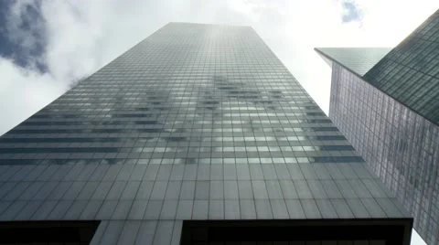 Skyscraper cloud reflection timelapse 5sec Stock Footage 52534346