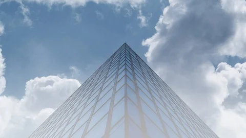 Skyscraper in the Clouds 4K Stock Footage 92631610