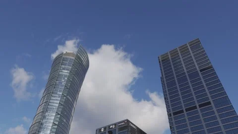 Skyscraper with clouds Stock Footage 148172643