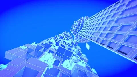Skyscraper. Concept future city skyline. Futuristic business vision concept. 3d 스톡 일러스트