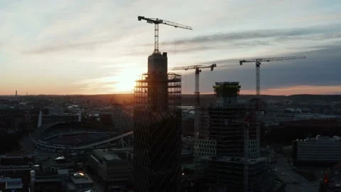 Skyscraper Construction Stock Footage 153795557