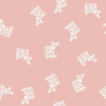 Skyscraper construction line vector seamless pattern Stock Illustration