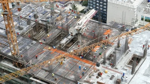 Skyscraper construction site Stock Footage 89227989