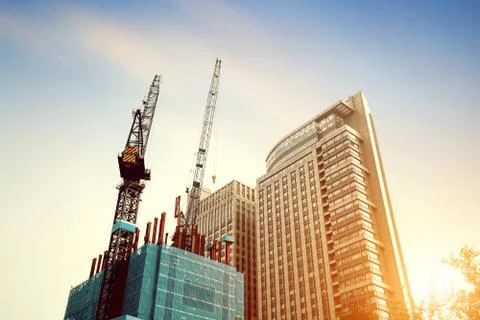 Skyscraper construction site Stock Photos