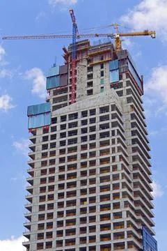 Skyscraper Construction Site Stock Photos