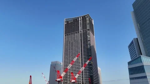 Skyscraper Construction | Tower Cranes - 4K Aerial Video Stock-Footage 333193186